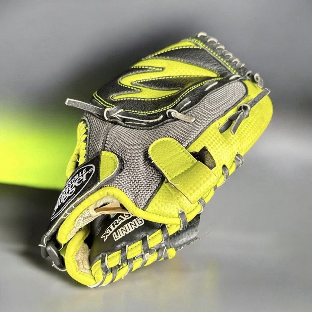 Louisville Slugger Synthetic Baseball Softball Glove Yellow Gray Black Xtrasoft